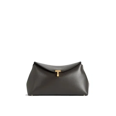 Totême T-lock Leather Clutch Bag