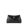 Totême T-lock Leather Clutch Bag In Black