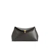 Totême Mini T-lock Leather Clutch Bark In Black