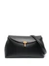 Totême T-lock Leather Clutch Bag In Black