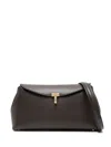 Totême Toteme T-lock Leather Clutch In Brown