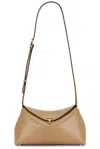 Totême T-lock Leather Clutch In Brown