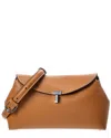 Totême Toteme T-lock Leather Clutch In Brown