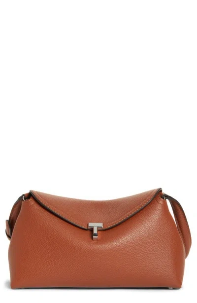 Totême Toteme T-lock Leather Clutch In Brown
