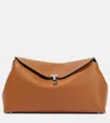 Totême T-lock Top Handle Bag In Pebble Grain Leather In Tan