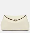 Totême T-lock Leather Clutch In White