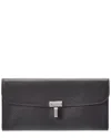 Totême Toteme T-lock Leather Continental Wallet In Black