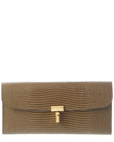 Totême Toteme T-lock Leather Continental Wallet In Brown