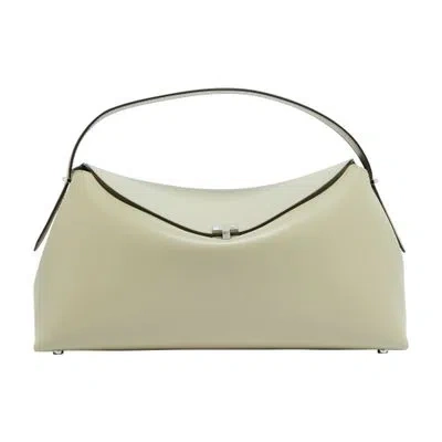Totême T-lock Leather Handbag In Beige