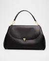 Totême T-lock Leather Satchel Bag In Black