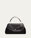 Totême T-lock Leather Satchel Bag In Black