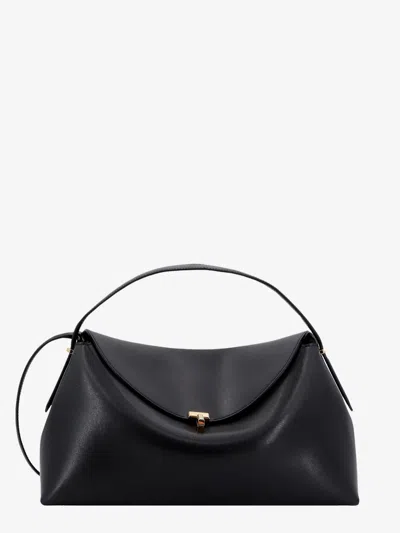 Totême T-lock Leather Shoulder Bag In Black
