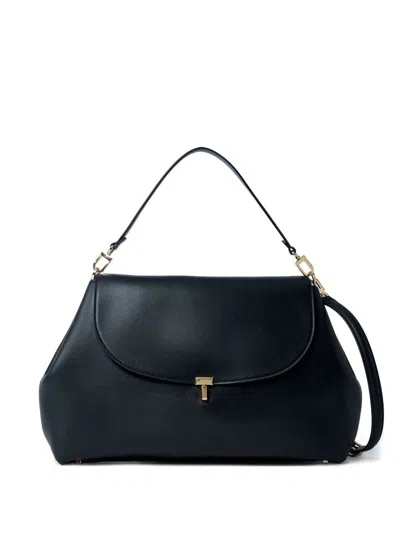 Totême Toteme T-lock Leather Shoulder Bag In Black