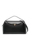 Totême T-lock Leather Tote Bag In Black