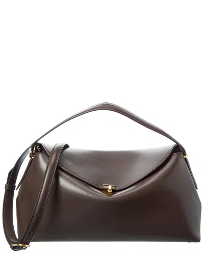 Totême Toteme T-lock Leather Shoulder Bag In Brown
