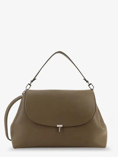 Totême T-lock Leather Shoulder Bag In Green