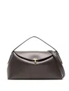 Totême Toteme Leather T-lock Top-handle Bag In Brown