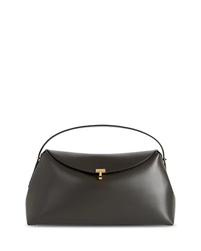Totême Toteme Leather T-lock Top-handle Bag In Brown