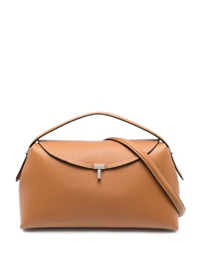 TOTÊME T-LOCK LEATHER TOP HANDLE BAG