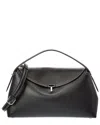 Totême Toteme T-lock Leather Top Handle Shoulder Bag In Black