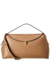 Totême Toteme T-lock Leather Top Handle Shoulder Bag In Brown