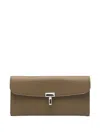 Totême T-lock Leather Wallet In Brown