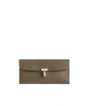 Totême T-lock Leather Wallet In Green