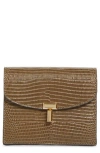 Totême Toteme T-lock Lizard Embossed Leather Card Holder