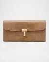 Totême T-lock Lizard-embossed Leather Wallet