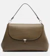 Totême T-lock Medium Leather Tote Bag In Gray