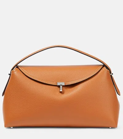 TOTÊME T-LOCK MEDIUM LEATHER TOTE BAG