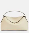 Totême T-lock Medium Leather Tote Bag In White