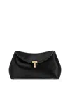 Totême Womens Black T-lock Pony Hair Leather Clutch Bag In Black