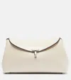 Totême T-lock Grained-leather Clutch Milk In White