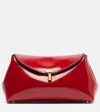 Totême T-lock Mini Patent Leather Clutch In Red