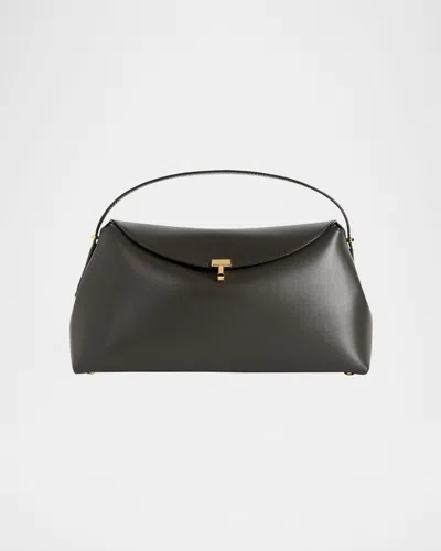 Totême Toteme Leather T-lock Top-handle Bag In Brown