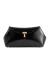 Totême T-lock Naplack Mini Clutch Bag In Black