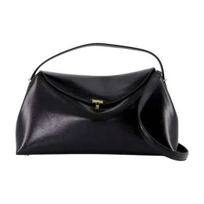 Totême Toteme T-lock Naplack Top Handle Purse In Black