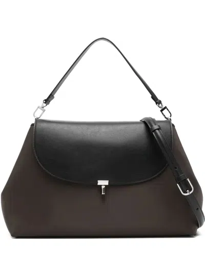 Totême Toteme "t-lock" Nylon Satchel In Black