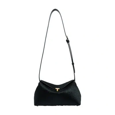 Totême T-lock Pony Hair Clutch In Black