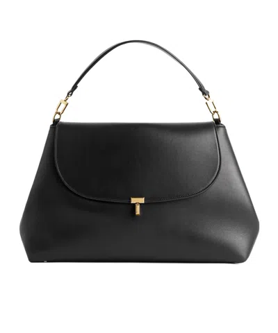 TOTÊME TOTÊME T-LOCK DETAILED FOLDOVER SHOULDER BAG