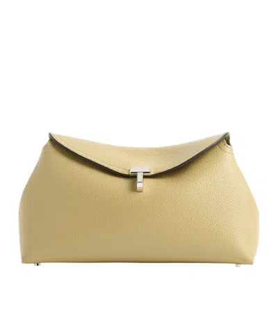 Totême T Lock Leather Shoulder Bag Adjustable Strap In Brown