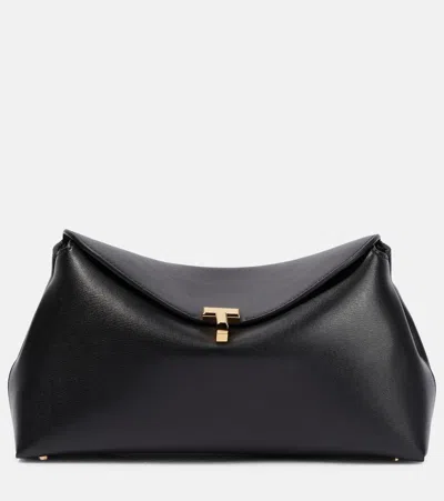 Totême Clutch T-lock Small Aus Leder In Black