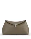 Totême T-lock Smooth-leather Convertible Clutch In Ash In Gray