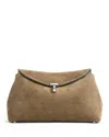 Totême T-lock Suede Clutch In Brown