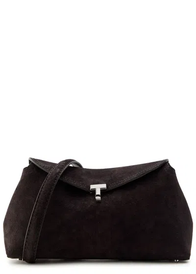 Totême Toteme T-lock Suede Clutch In Brown
