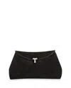 Totême T-lock Suede Convertible Clutch In Espresso In Black