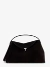 Totême T-lock Suede Leather Shoulder Bag In Brown