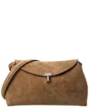 Totême Toteme T Lock Leather & Suede Shoulder Bag
