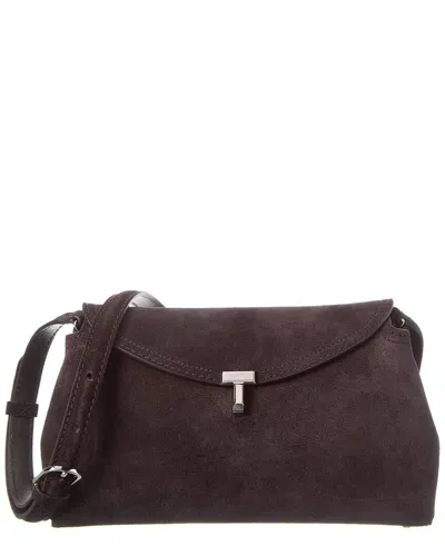 Totême Toteme T-lock Suede Satchel In Purple